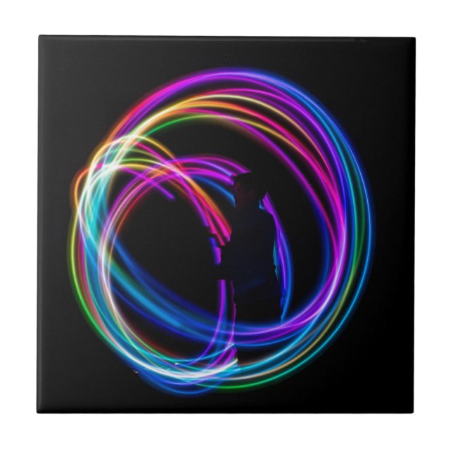 neon regnbåge cirkel kakelplatta (Framsidan)