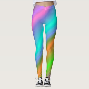 neon regnbåge leggings
