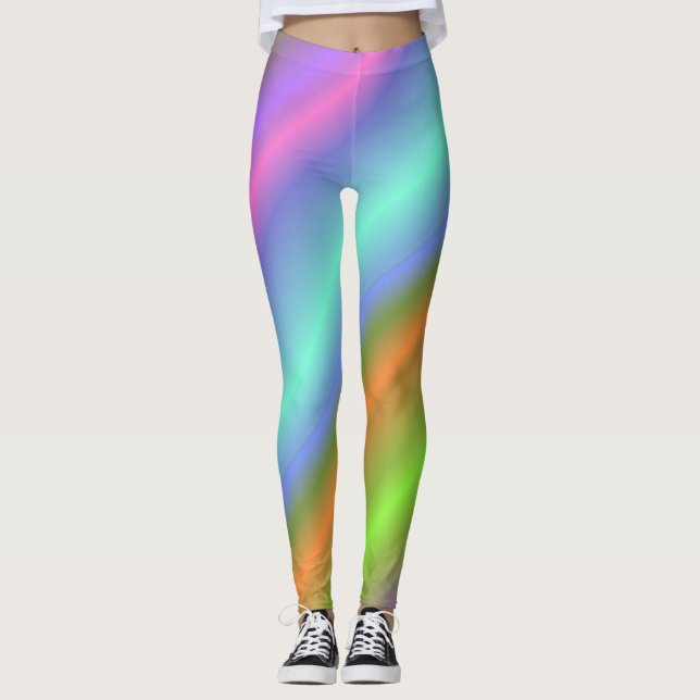 neon regnbåge leggings (Framsida)