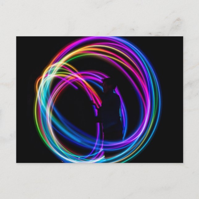 neon regnbågscirkel vykort (Framsida)