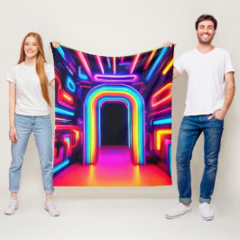 Neon Regnbågsport Fleecefilt