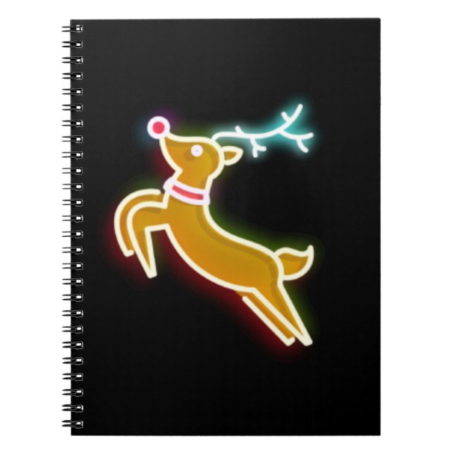Neon Reindeer Anteckningsbok (Framsidan)