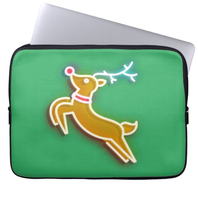 Neon Reindeer Laptop Fodral (Framsidan)