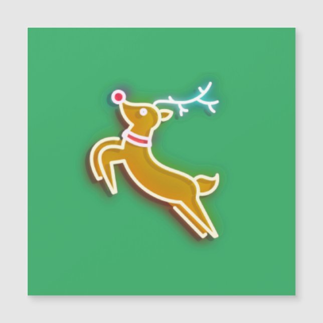 Neon Reindeer Magnet (Framsida)