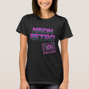 NEON RETRO - 80:e Arcade Synthwave Cassette T-Shir T Shirt