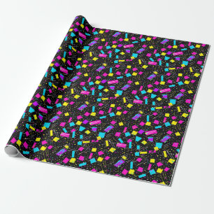 Neon Retro 80s Papper radbrytning Presentpapper