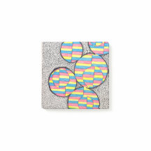 Neon retro cirkel illusion post it lappar