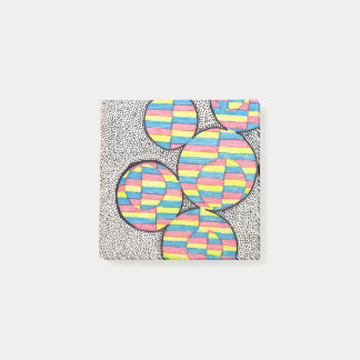 Neon retro cirkel illusion post it lappar