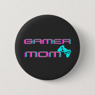 Neon Retro Gamer Mom Knapp