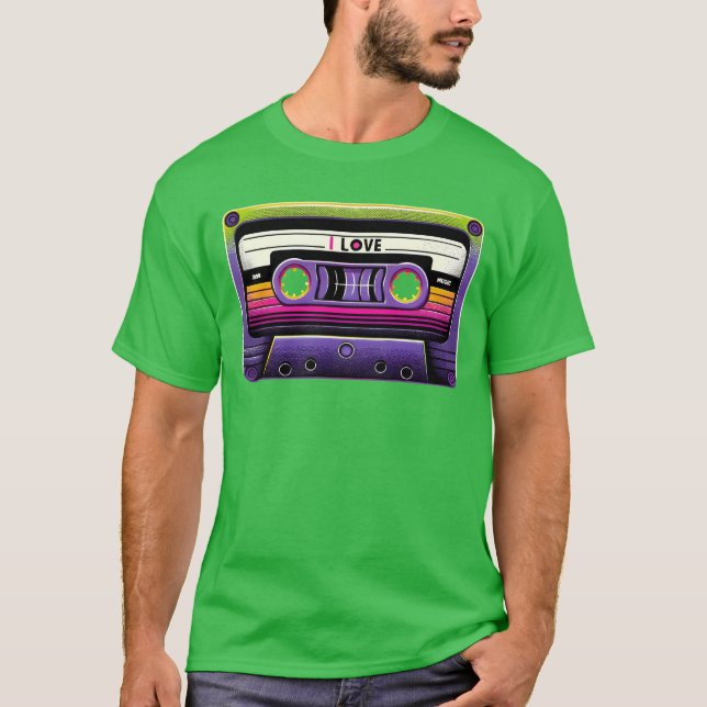 Neon Retro Mitape girl T Shirt (Framsida)