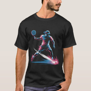 Neon Retro Padel-spelar T-shirt, 80-tals stil Pade T Shirt