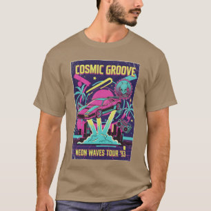 Neon Retro Rymdbil T Shirt