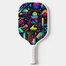 Neon Retro Tech Pickleball paddel | 80-talsgamer