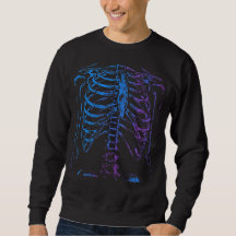 Neon revbensskelett grafisk sweatshirt