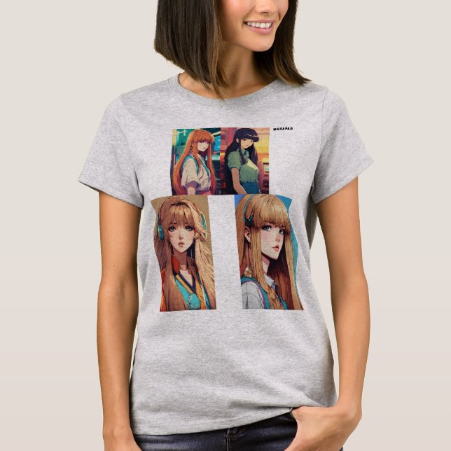 **Neon Reverie: 80s Anime Aesthetic** T Shirt (Framsida)