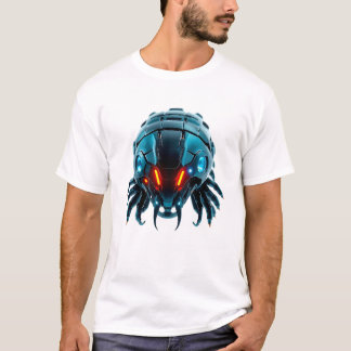 Neon Robotic Centipede Ansikte T Shirt