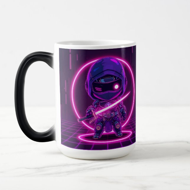 Neon Robotic Ninja Magisk Mugg (Vänster)