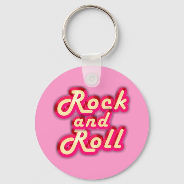 Neon Rock and roll Nyckelring (Framsida)