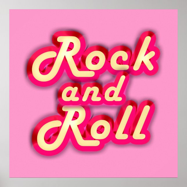 Neon Rock and roll Poster (Framsidan)