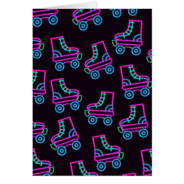 Neon Roller-skridskor Hälsningskort (Framsidan)