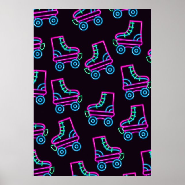 Neon Roller-skridskor Poster (Framsidan)