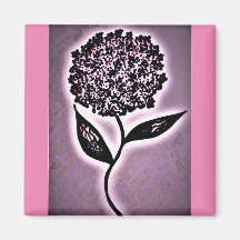 Neon Rosa Abstrakt Blomma Magnet