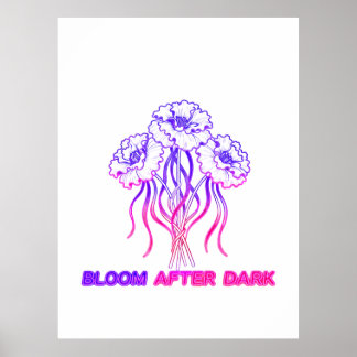 Neon Rosa Abstrakt Blomsterblomning - Vibrant BoPo Poster