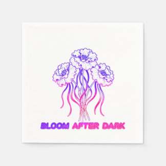 Neon Rosa Abstrakt Blomsterblomning - Vibrant Fest Pappersservett
