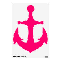 Neon Rosa Anchor Wall Decal - Nautical Decor