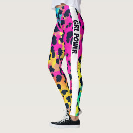 Neon Rosa Animal GRL Power Leggings