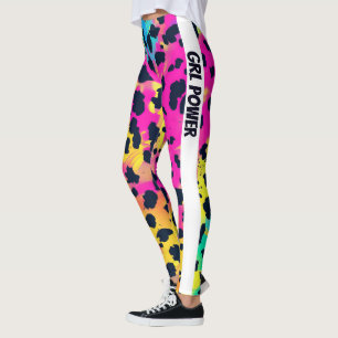 Neon Rosa Animal GRL Power Leggings