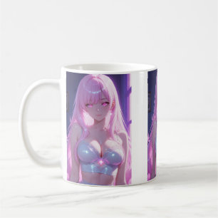 Neon Rosa Anime Tjej • Estetisk Kawaii koppar