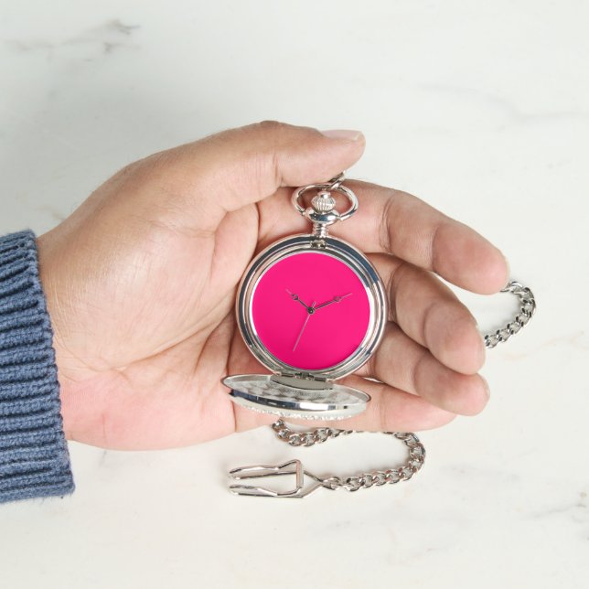 Neon Rosa Anpassningsbar Pocket Watch - Personlig Armbandsur (Hand)