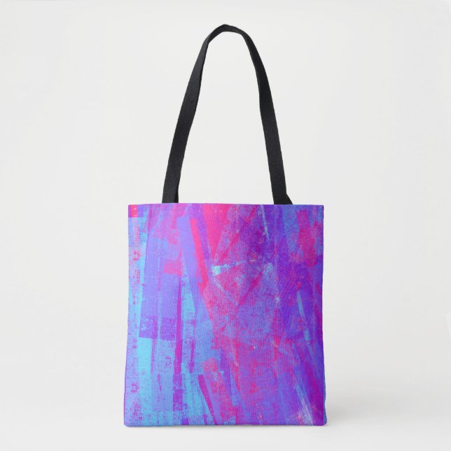 Neon Rosa & Aqua Blue Abstrakt Tygkasse (Framsida)