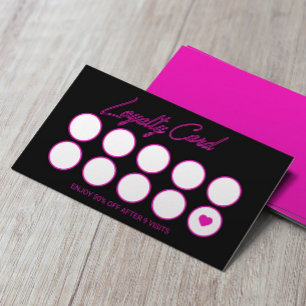Neon Rosa Beauty Salon Loyalty Slår kort