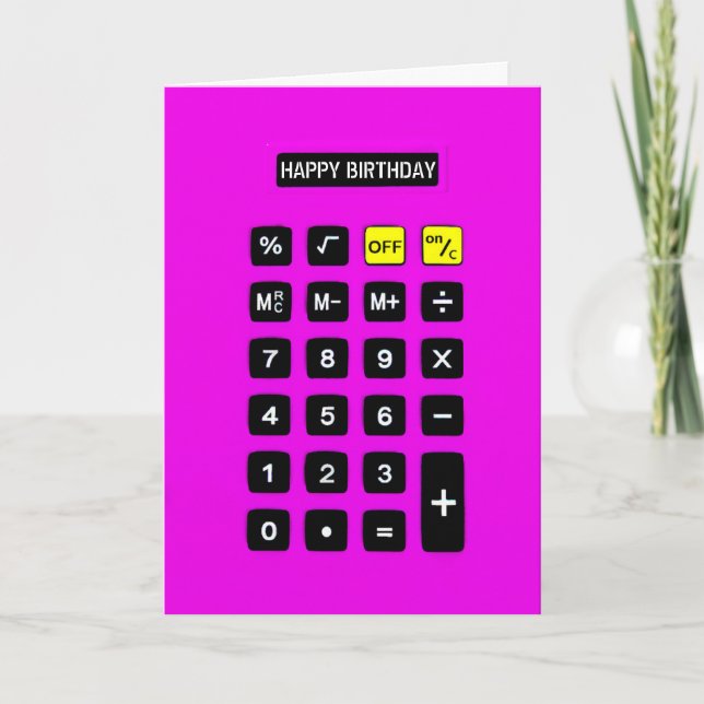 Neon Rosa Birthday Calculator Kort (Framsida)