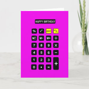 Neon Rosa Birthday Calculator Kort