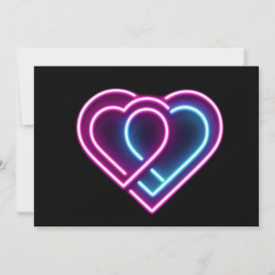 Neon rosa/blå hjärta Alla hjärtans dag-mugg Julkort