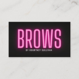 Neon Rosa Black Brow Technician Beauty Visitkort