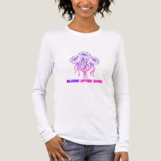 Neon Rosa Blommig - Art Tri-Blend T-shirt (Framsida)
