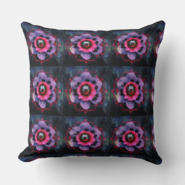 Neon rosa blommor kudde