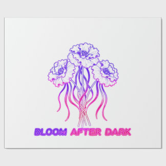Neon Rosa Blommotiv - Konst Inpackningspapper Presentpapper