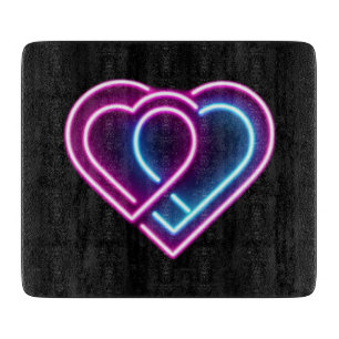 Neon rosa/blue eart Valentine Day mugg