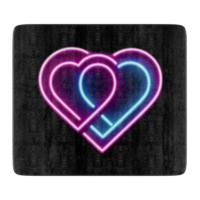 Neon rosa/blue eart Valentine Day mugg (Framsidan)