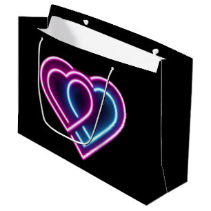 Neon rosa/blue eart Valentine Day mugg