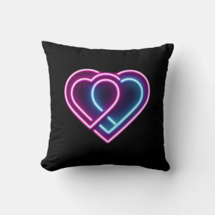 Neon rosa/blue eart Valentine Day mugg Kudde
