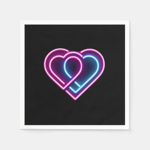 Neon rosa/blue eart Valentine Day mugg Pappersservett