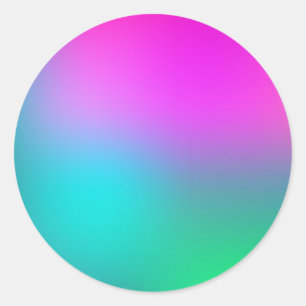 Neon Rosa Blue och Grönt Runt Klistermärke
