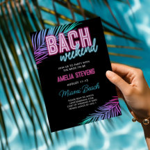 Neon Rosa & Blue Tropical Bachelorette Helg