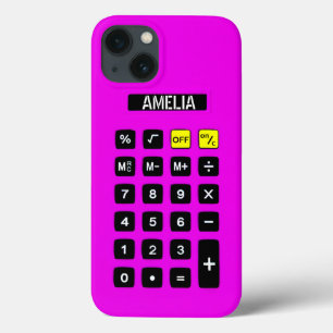 Neon Rosa Calculator med Keypad